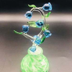 Beautiful Hand Blown Art Perfume Glass Bottle Italy